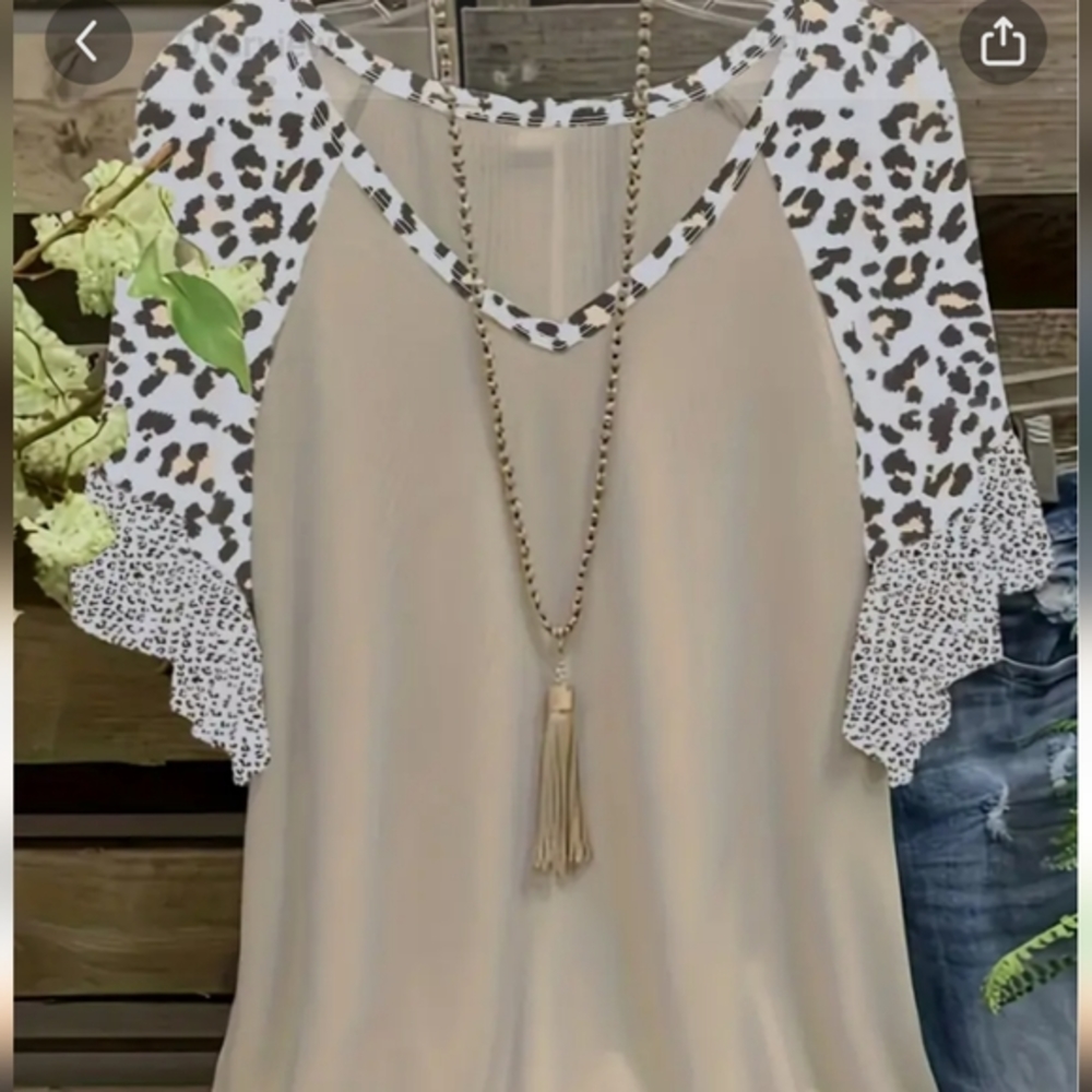 Leopard Print Khaki, XXL (14) NWOT